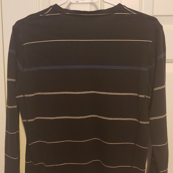 Mexx Black Pull Over w/White and Blue Stripes - Picture 2 of 2